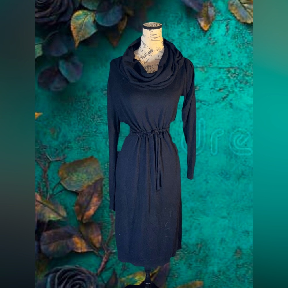 Old Navy Navy Cowl Neck Long Sleeve Dress